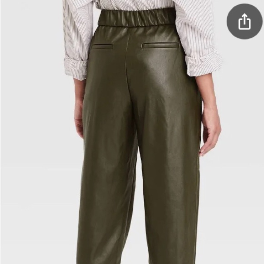 NWT • A NEW DAY • Dark Forest Green Faux Leather Pants - Picture 4 of 6
